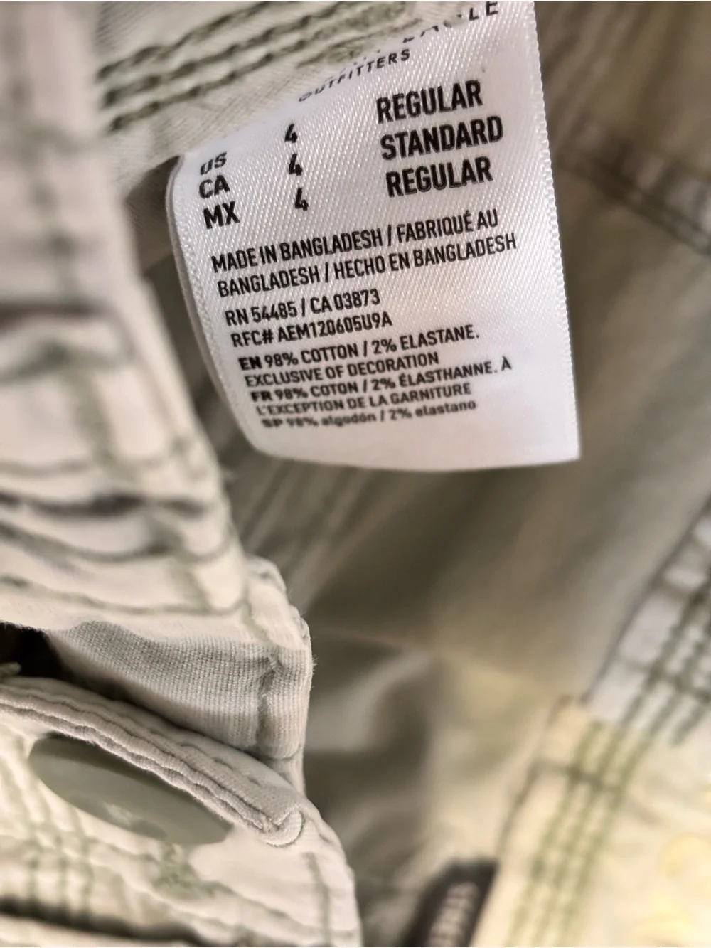 American Eagle Baggy Cargo Pants Green Stretch Utility Size 4 Regular - Picture 7 of 9
